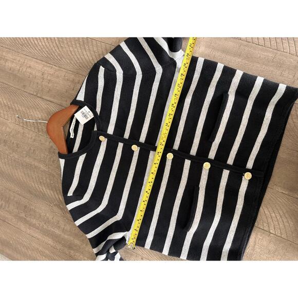 NWT Abercrombie & Fitch LuxeLoft Crew Sweater Jacket Black & Gold Women’s Large - Picture 9 of 11